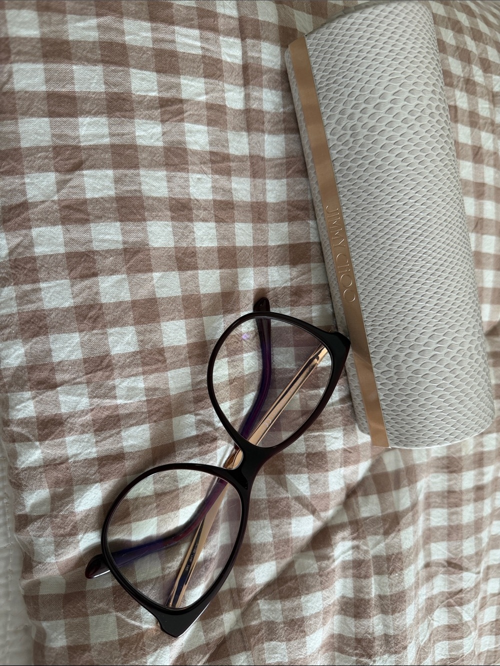Jimmy Choo Black and Gold Cat-Eye Glasses